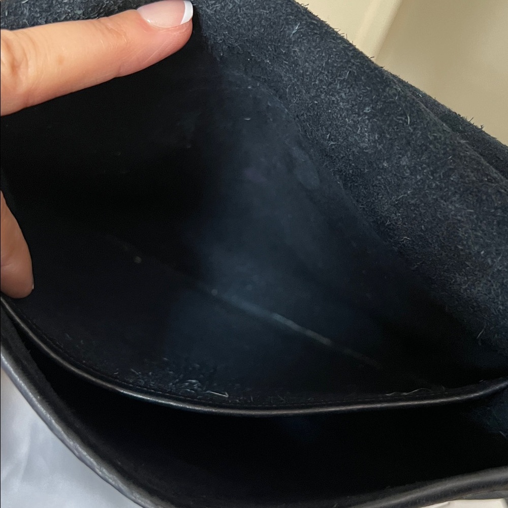 PRICE FIRM! RARE NAVY Vintage COACH Leather Crescent Saddle Bag (pre-serial no.) - Picture 11 of 16